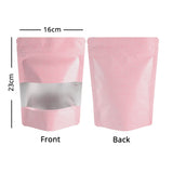 Zip Lock Bag Matte With Frosted Window And Maple Leaf Pattern Aluminium Foil Stand Up Eco Sealed Storage Pouch