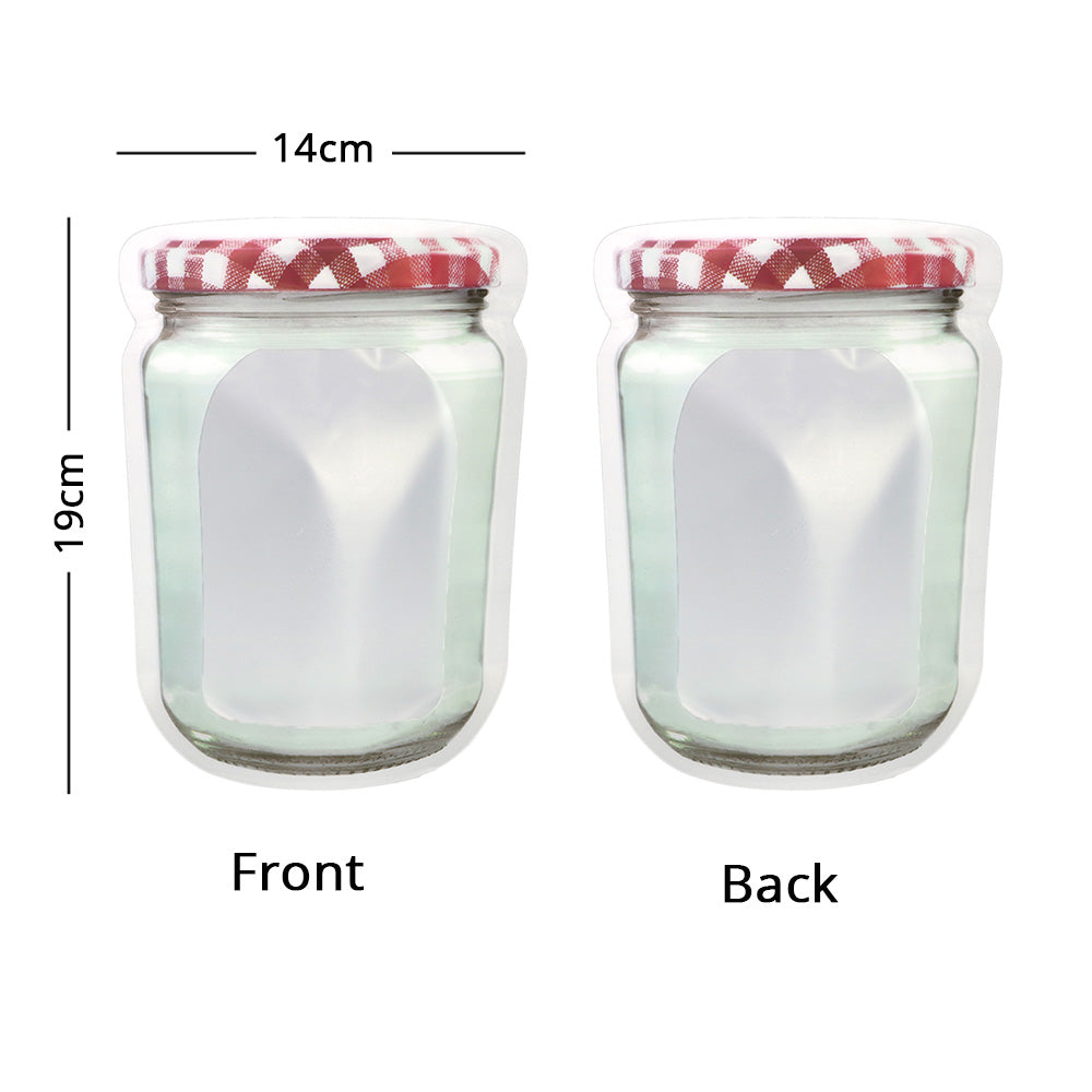 Custom Printed:New Design Mason Jar Pouch Plastic Mylar Packaging Stand Up Red Zipper Bag Matte Household Storage Bag