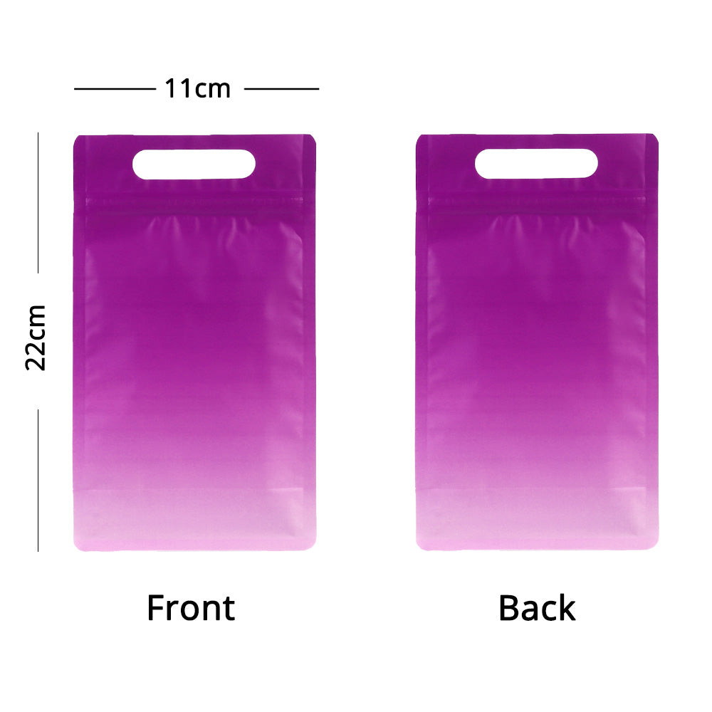 50Pcs/Pack Matte Varioucolors Kraft Paper Eco With Handle Stand Up Bag Wheat Cereal Coffee Bean Storage Reclosable Zip Lock Bag