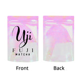 Custom Printed:Plastic Mylar Bag Glossy Holographic Pink Cosmetic Jewelry Candy Storage Zip Lock Pouch Resealable Polybag