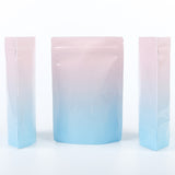 Custom Printed:High Quality Glossy Various Sizes Gradual Pink/Blue Stand Up Bag Aluminium Foil Mylar Storage Organizer Zipper Bag