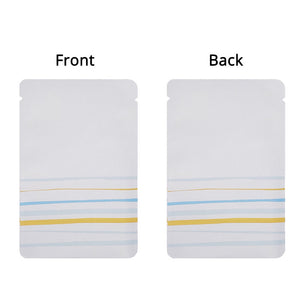 Metallic Mylar Vacuum Heat Seal PP White Bag Open Top Tear Notch Storage Pouch With Print & Tear Notch