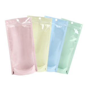 Glossy Clear With Hang Hole Foil Stand Up Comestic Jewelry Storage Packaging Zipper Bag Eco Recyclable