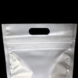 50Pcs/pack Matte Stand Up Frosted White Plastic Mylar Zipper Bag Food Coffee Storage Pouch Water And Smellproof W/Handle Hole