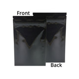 Multi-Size Glossy Black Vacuum Zip Lock Package Bag Recyclable Foil Mylar Flat Zipper Bag