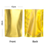 Vacuum Heat Seal Pouches Stand Up Smell Proof Matte Open Top Plastic Packaging Bags w/Clear Window & Tear Notch