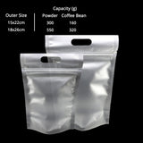 50Pcs/pack Matte Stand Up Frosted White Plastic Mylar Zipper Bag Food Coffee Storage Pouch Water And Smellproof W/Handle Hole