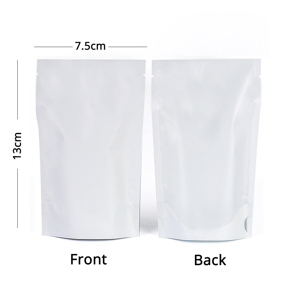 Vacuum Heat Seal Pouches Stand Up Smell Proof Matte Open Top Plastic Packaging Bags w/Clear Window & Tear Notch