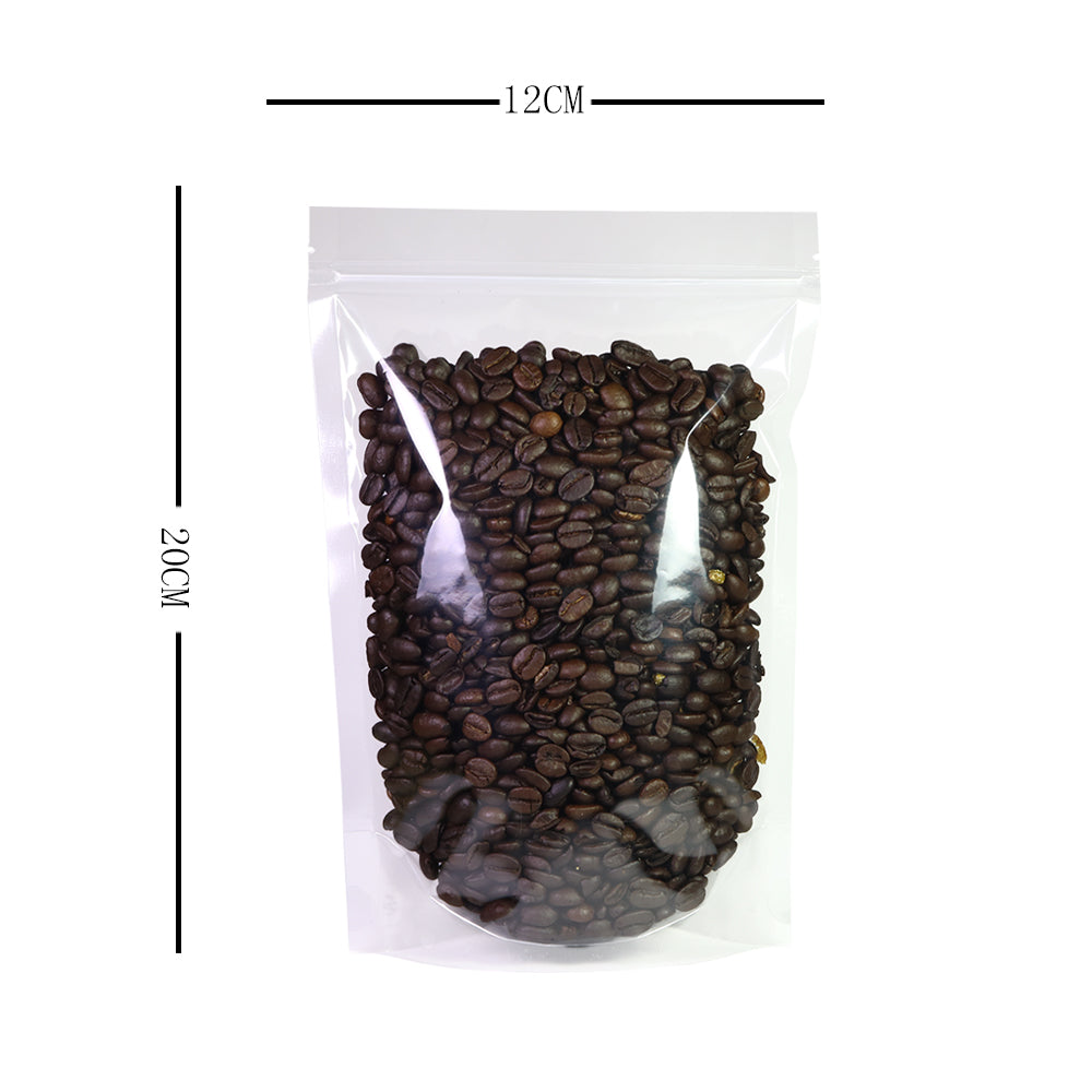 Glossy Clear Plastic Mylar Stand Up Packaging Bag Dry Follow Liquid Storage Reusable Eco Zip Lock Pouch