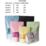 Zip Lock Bag Matte With Frosted Window And Maple Leaf Pattern Aluminium Foil Stand Up Eco Sealed Storage Pouch