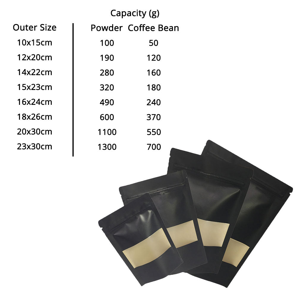 Custom Printed:High Quality Matte Variou Sizes Kraft Paper Bag Mylar Eco Recyclable Stand Up With Window Zip Lock Storage Pouch