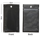 Recyclable Matte Tear Notch Clear Black/White Heat Seal Flat Zip Lock Pouch Bag With Hanging Hole
