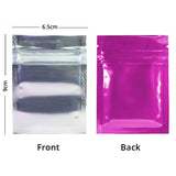6.5x9cm Various Colors Small Zip Lock Bag Glossy Candy Flat Tear Notch Clear Front Herb Package Storage Pouch