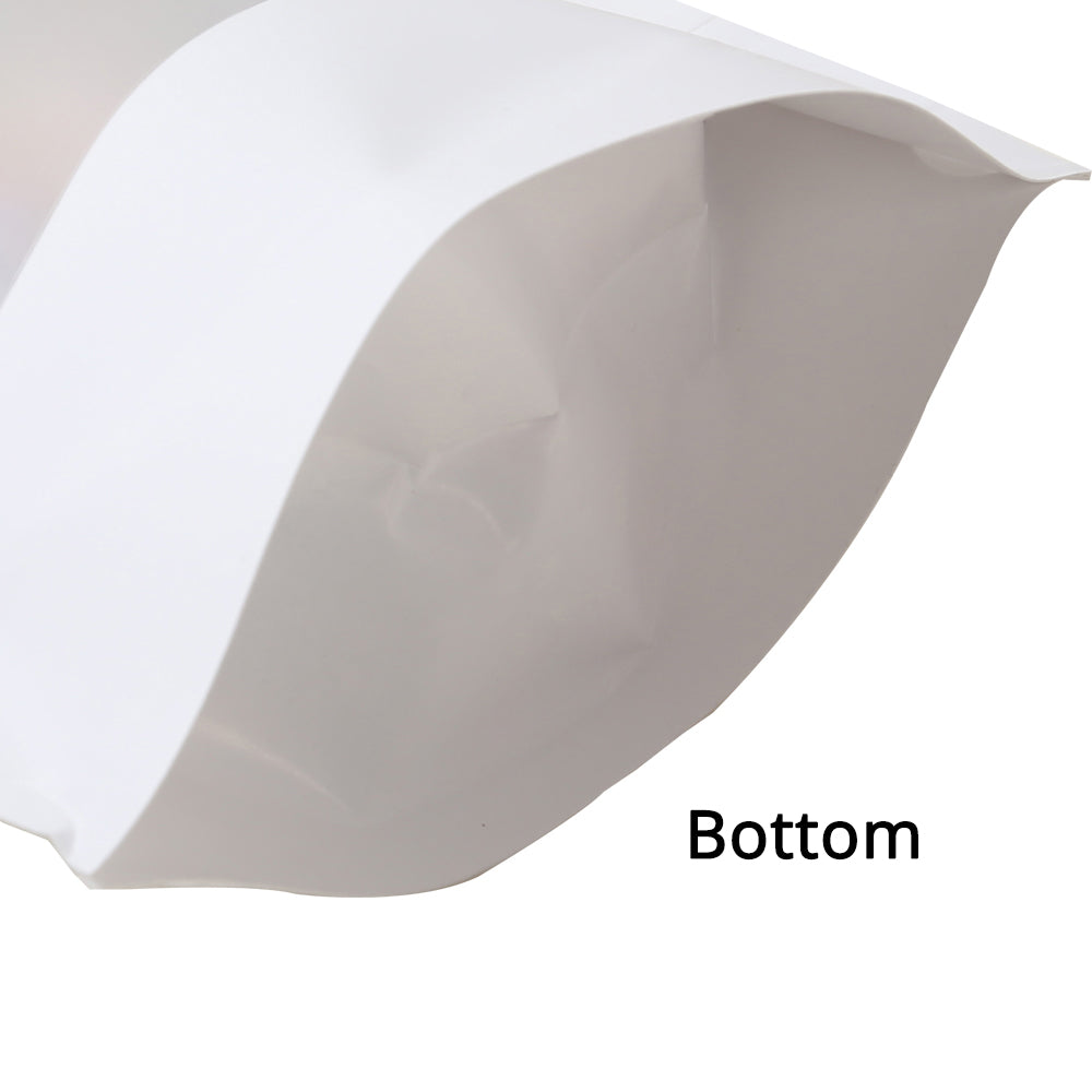 Heat Seal Kraft Paper Zipper Bag Custom Matte Stand Up Eco Reclosable Storage White Ziplock Bag With Window And Tear Notch