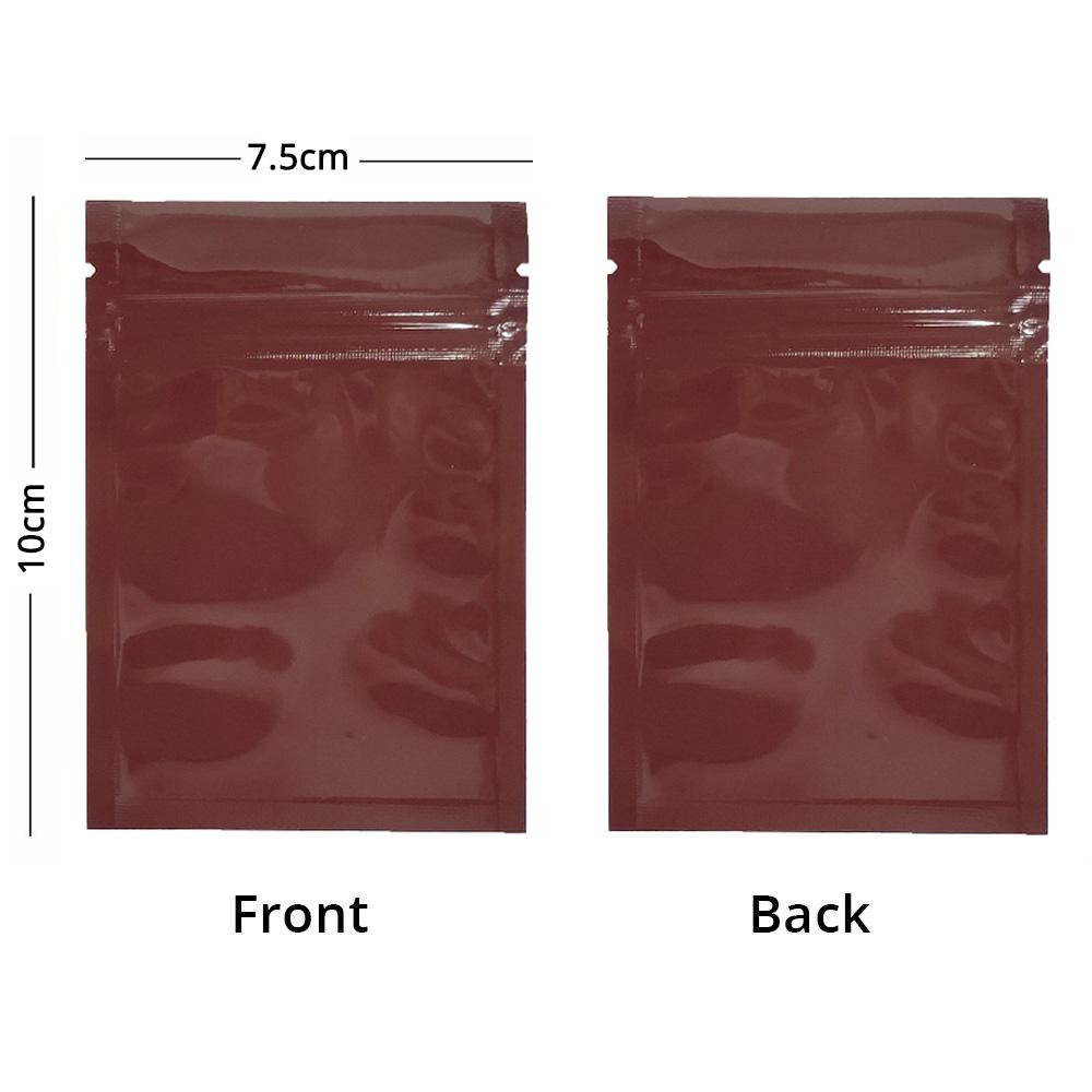 Small Glossy Colors Flat Gift Zip Lock Packing Bag Heat Sealing Foil Mylar Food Pouch