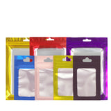 Various Colors Small Sizes Matte Foil Mylar Flat Zip Lock Storage Bag with Window For Phone Accessories