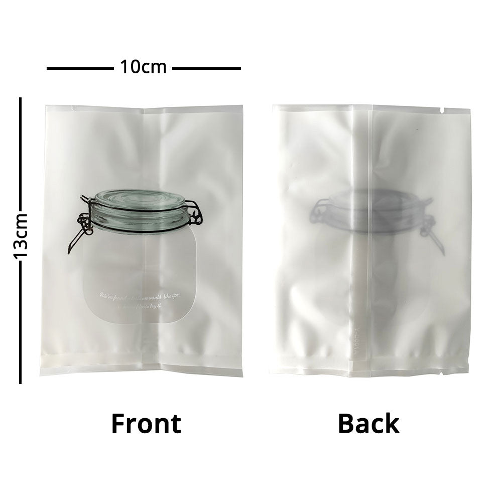Plastic Bags Jar Printing Vacuum Seal Heat Seal Package Bags Flat Tear Notch Matte PP Mylar Storage Pouches w/Window