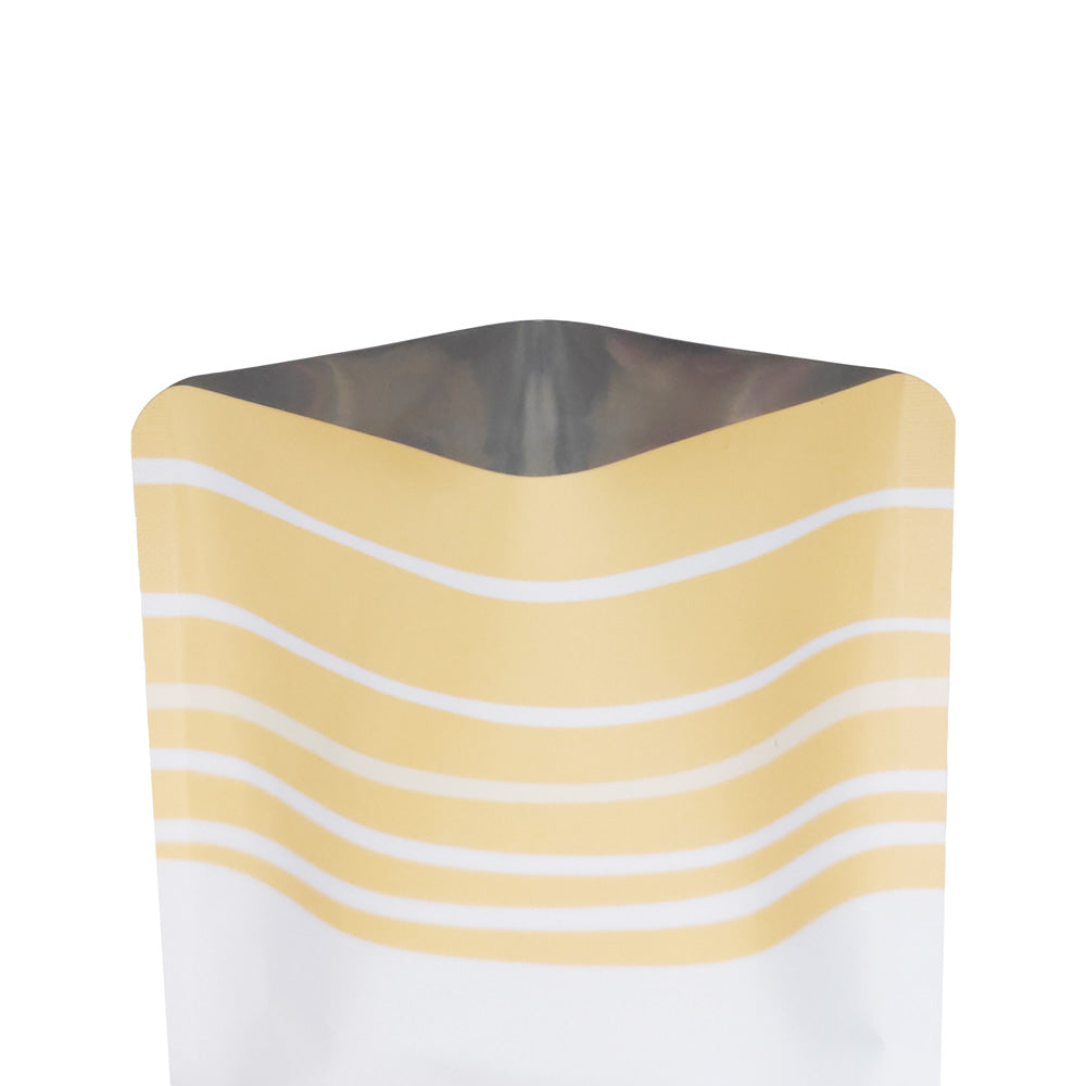 Variety of Sizes Matte White Foil Mylar Vacuum Open Top Pouch Bag with Printing & Tear Notch