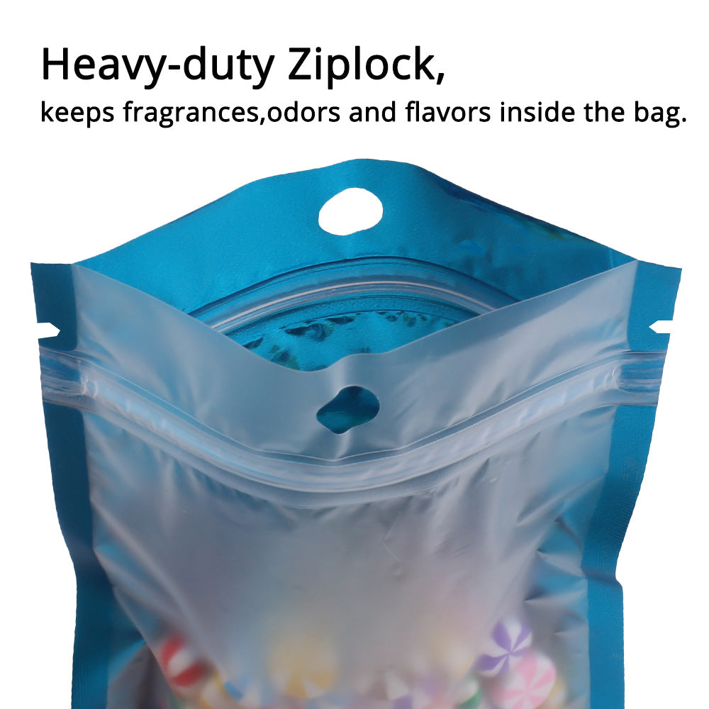 Multi-Size Reclosable Clear Mylar Zip Lock Package Bag Food Coffee Bean Storage Pouch W/Hand Hole