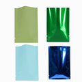 Vacuum Heat Sealable Smell Proof Packaging Bags Green Blue Open Top Tear Notch Pouches Foil Mylar Bags For Powder