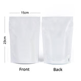 Vacuum Heat Seal Pouches Stand Up Smell Proof Matte Open Top Plastic Packaging Bags w/Clear Window & Tear Notch