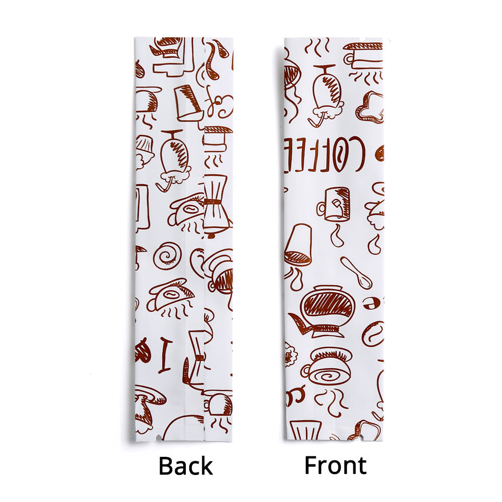 Premium Glossy Aluminium Mylar Pouch Tear Notch Heat Sealing Open Top Package Bag For Coffee Spices