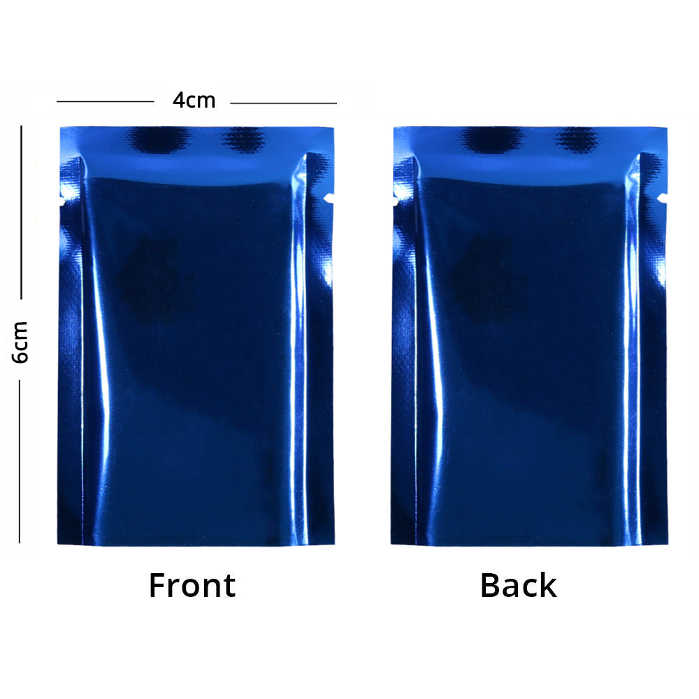 Vacuum Heat Sealable Smell Proof Packaging Bags Green Blue Open Top Tear Notch Pouches Foil Mylar Bags For Powder