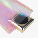 Plastic Mylar Bag Glossy Holographic Pink Comestic Jewellery Candy Storage Zip Lock Pouch Resealable Polybag
