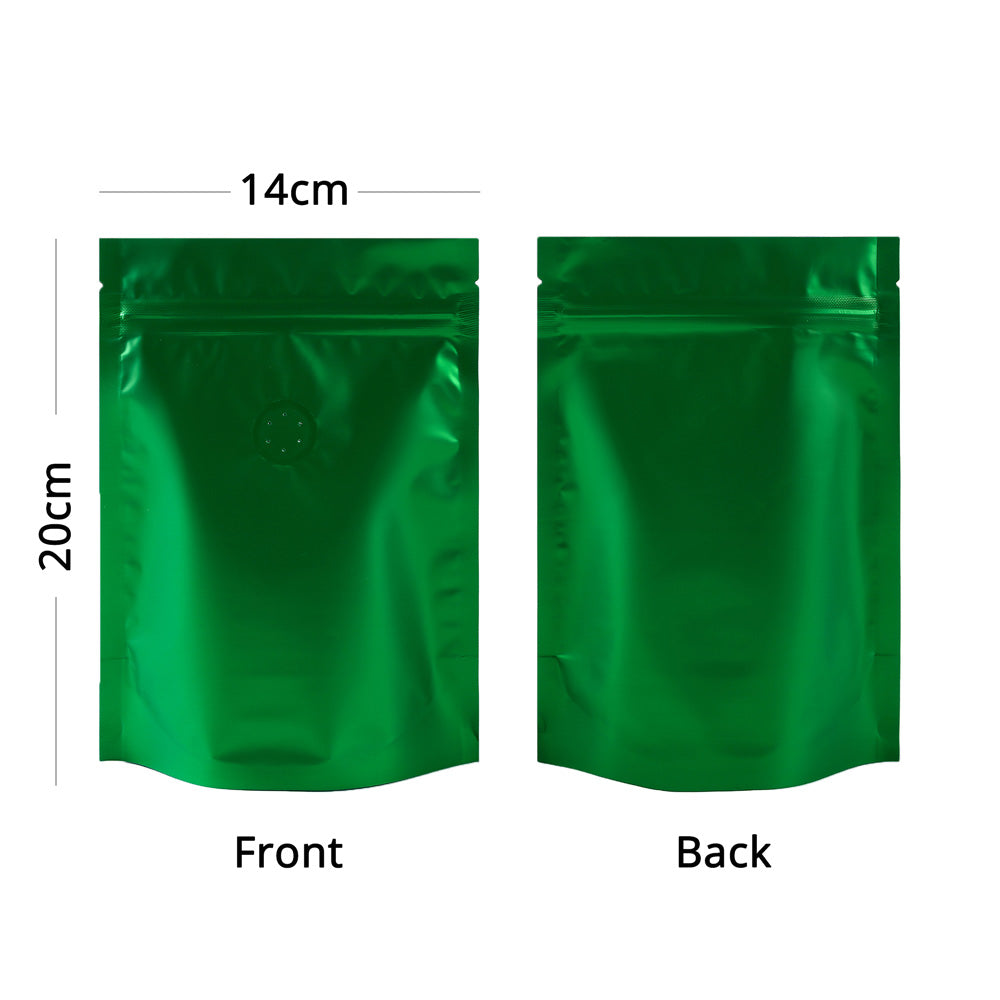 High Quality Matte Various Color Stand Up Pouch With Valve Metallic Foil Mylar Zip Lock Eco Compostable  Food Storage Packaging Bag