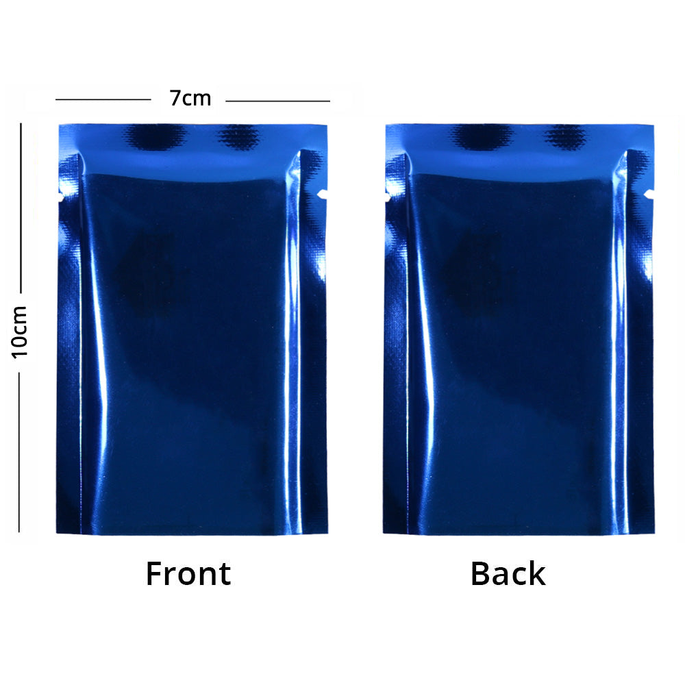 Vacuum Heat Sealable Smell Proof Packaging Bags Green Blue Open Top Tear Notch Pouches Foil Mylar Bags For Powder