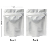 Custom Glossy Silver Aluminium Foil Packaging Reusable Zip Lock Bag Candy Snack Stand Up Storage Sample Pouch