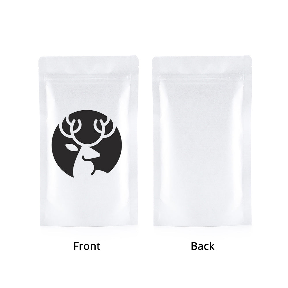 Custom Printed:Matte Kraft White Durability Metallic Mylar Zipper Bag Smell Proof Multi-function Stand Up Sealed Storage Pouch