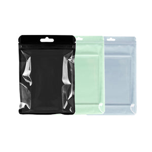 Multisizes Glossy Clear Front Flat Zip Lock Bag Reusable Comestic Jewelry Storage Plastic Packaging Pouch With Butterfly Hole