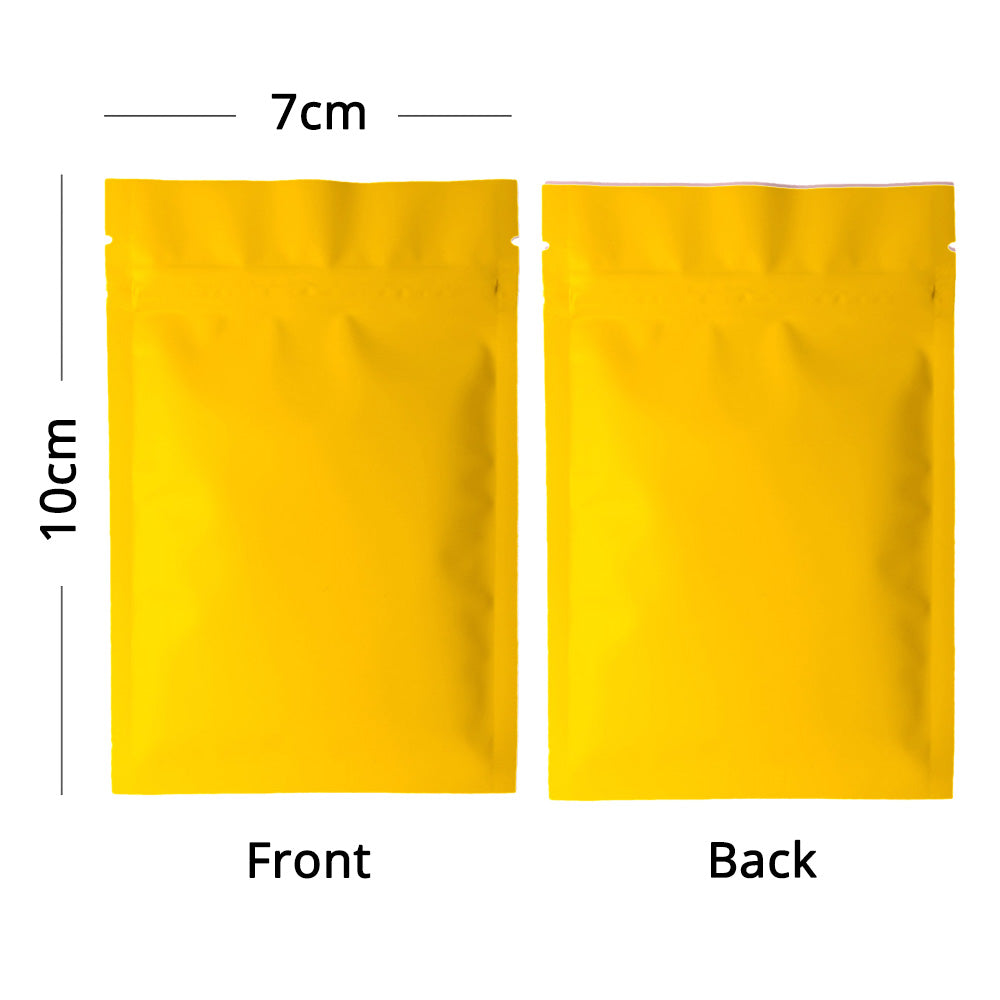Various Colors Heat Sealing Zip Lock Pouches Tear Notch Metallic Mylar Flat Self Seal Package Bag For Herb Powder