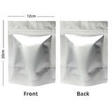 Custom Glossy Silver Aluminium Foil Packaging Reusable Zip Lock Bag Candy Snack Stand Up Storage Sample Pouch