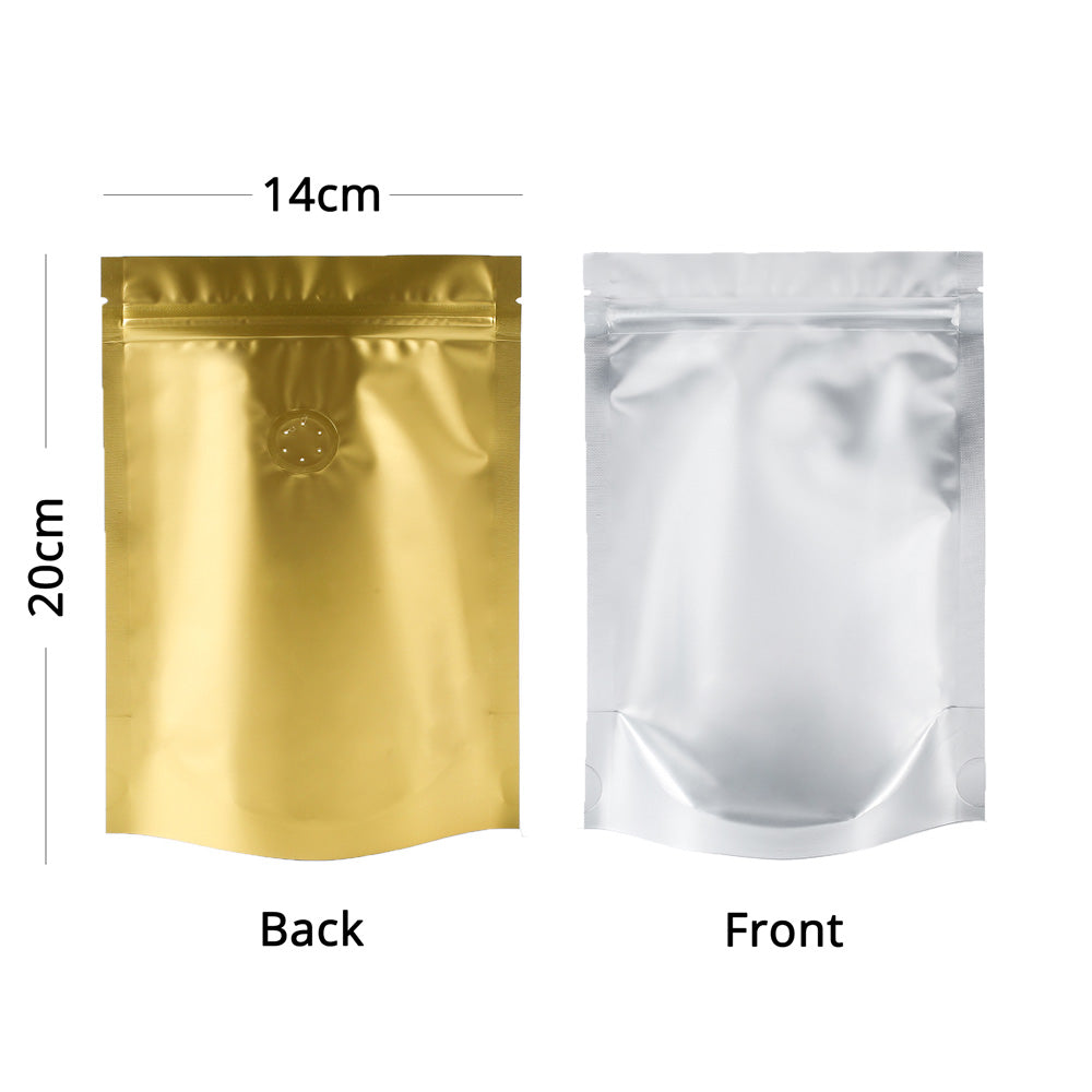 Custom 14x20cm Matte Frosted Front Zip Lock Bag With Valve Foil Mylar Sealed Stand Up Storage organizer Bag