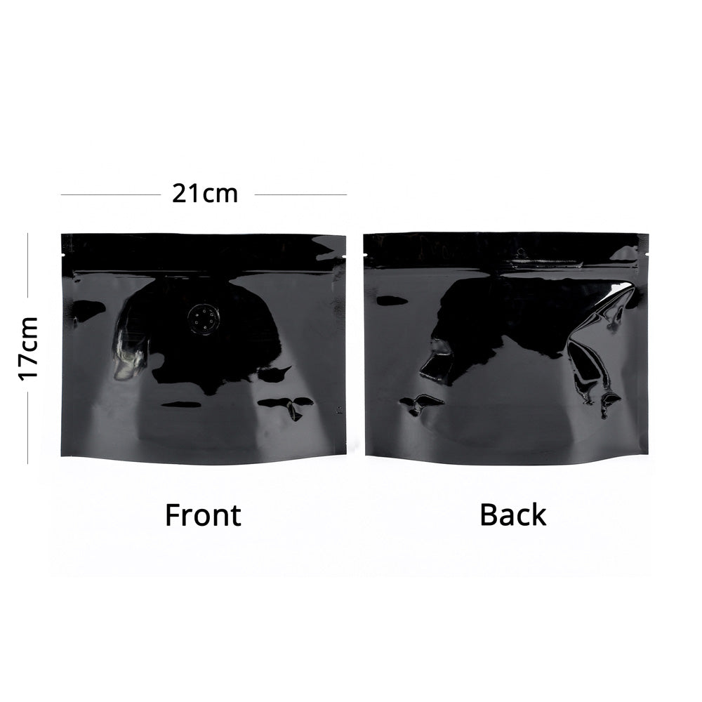 21x17cm Glossy Variouscolor Stand Up Packaging Bag Metallic Foil Mylar Eco Reusable Zip Lock With Valve Storage Pouch