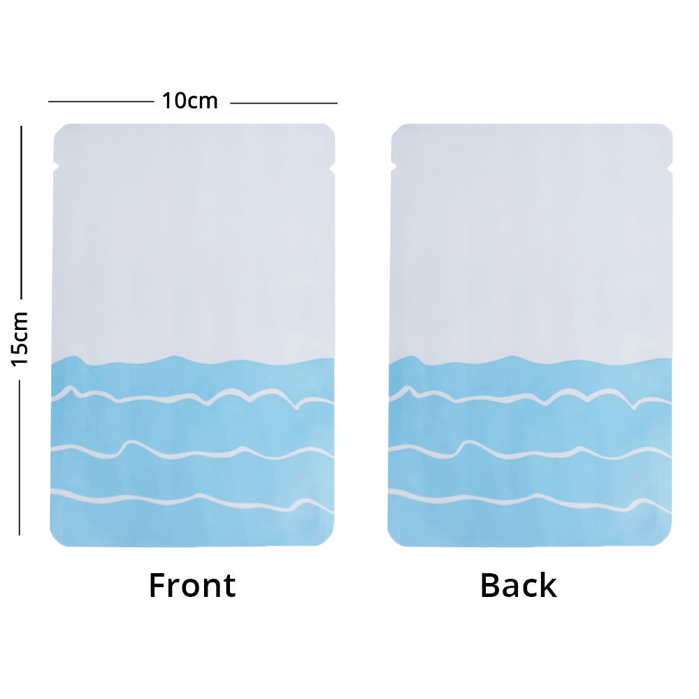 Vacuum Seal Metallic Foil Mylar PP White Bags Matte Open Top Tear Notch Storage Pouch With Printing