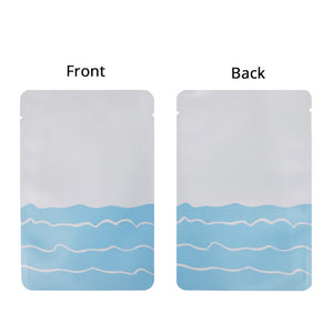 Vacuum Seal Metallic Foil Mylar PP White Bags Matte Open Top Tear Notch Storage Pouch With Printing