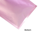 Various Sizes Thick Glossy Pink Reclosable Foil Mylar Tear Notch Zip Lock Flat Pouch Gift Storage Bag