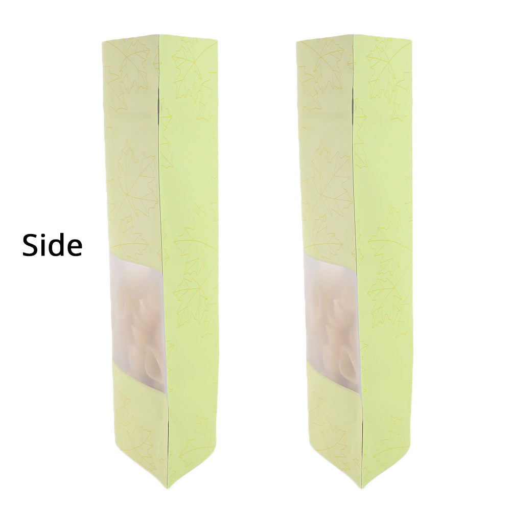 Zip Lock Bag Matte With Frosted Window And Maple Leaf Pattern Aluminium Foil Stand Up Eco Sealed Storage Pouch