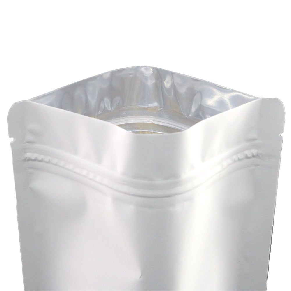 High Quality Metallic Mylar Matte Stand Up Packaging Bag With Frosted Window Durability Cereal Storage Heat Seal Zipper Bag