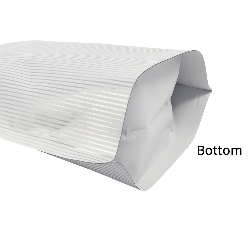 Custom Printed:Metallic Foil Mylar Bag 15x24cm Various Colors Stand Up Storage Pouch W/Stripe And Tear Notch Reusable Zipper Bag