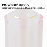 Plastic Mylar Bag Glossy Holographic Pink Comestic Jewellery Candy Storage Zip Lock Pouch Resealable Polybag
