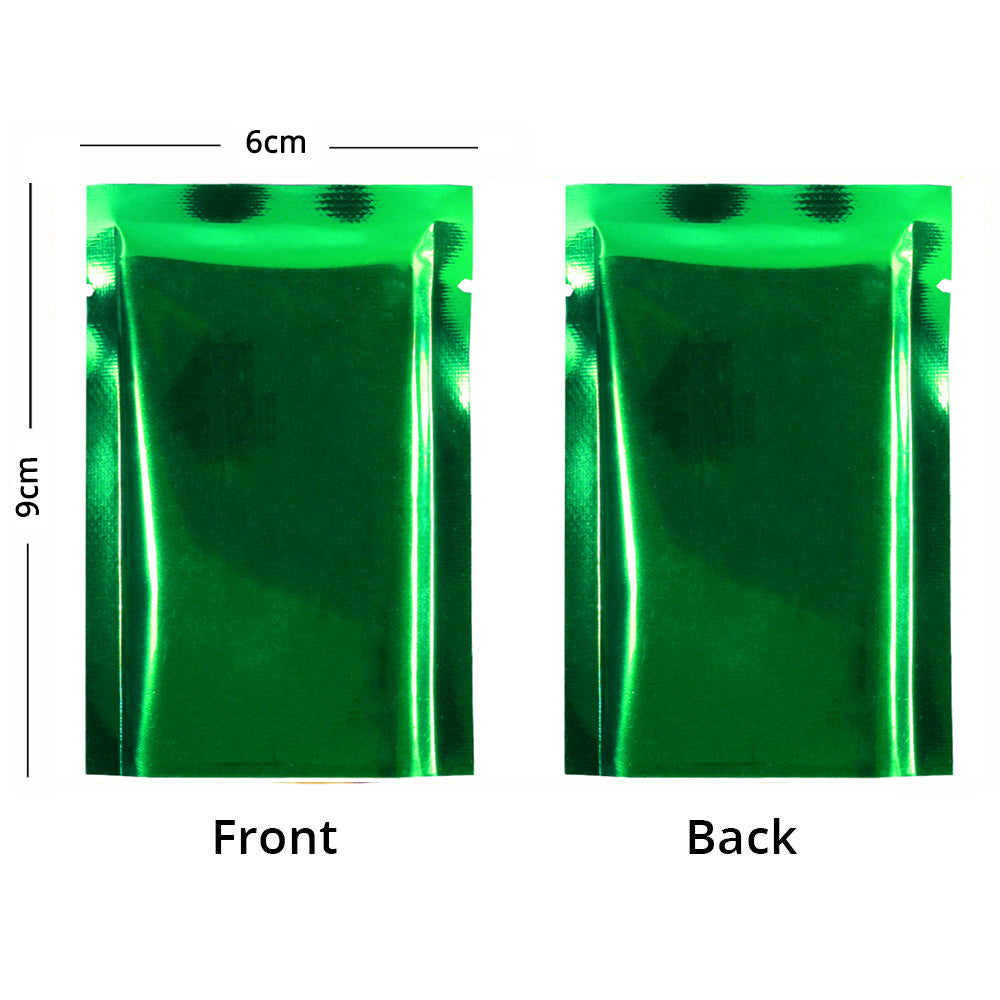 Vacuum Heat Sealable Smell Proof Packaging Bags Green Blue Open Top Tear Notch Pouches Foil Mylar Bags For Powder