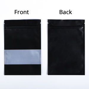 Custom Logo Matte Flat Bottom Sealed Bag Aluminium Foil Mylar Reusable With Frosted Window Heat Seal Storage Zipper Bag