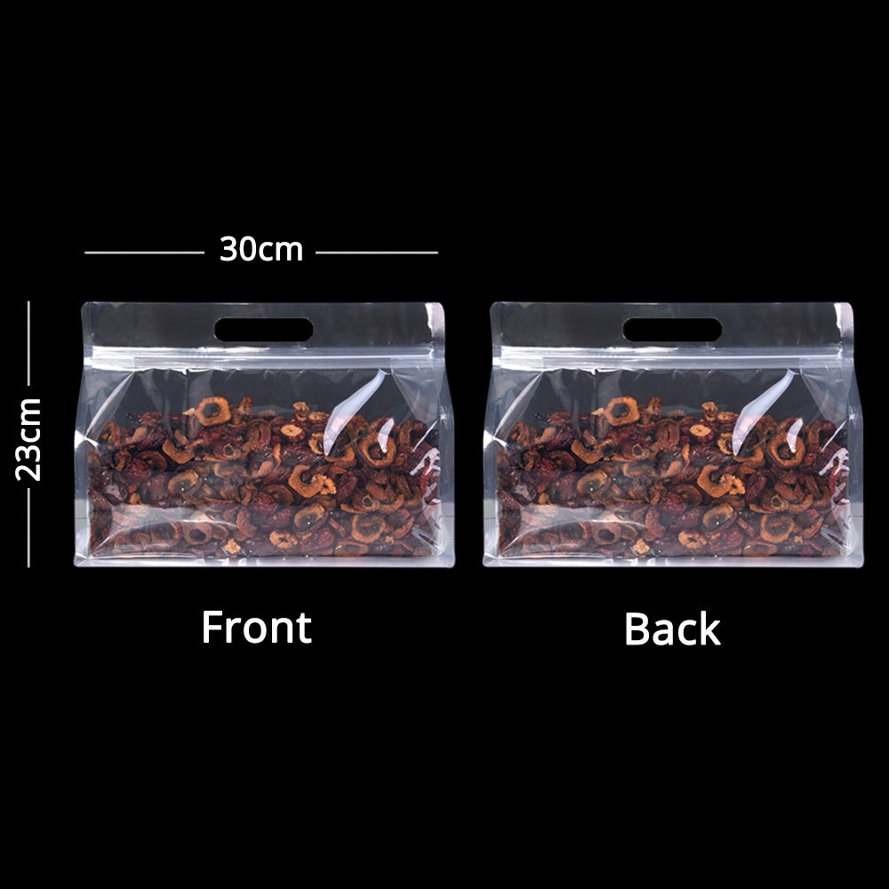 50Pcs/Pack Glossy Clear Stand Up Eco Bag Cereal Wheat Coffee Rice Storage Smellproof Plastic Mylar Ziplock Bag