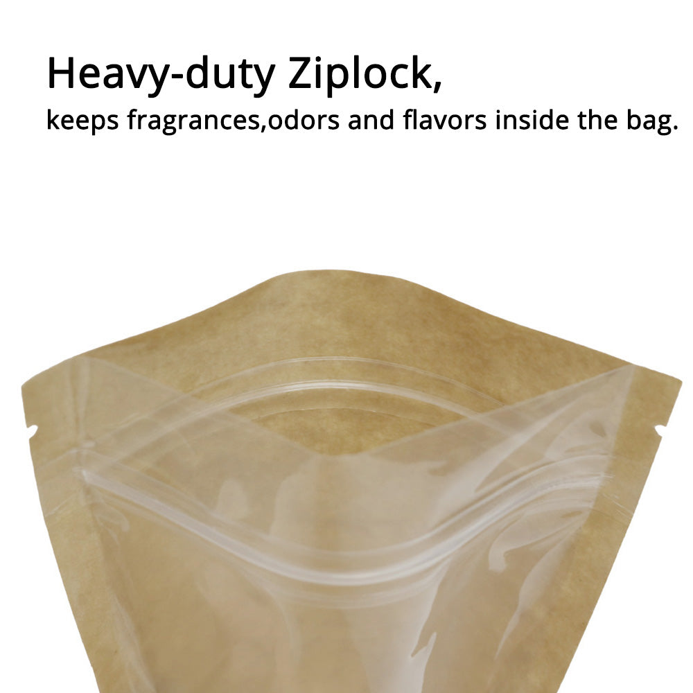 Custom Printed: Glossy Kraft Mylar Eco Zip Lock Pouch Waterproof Recyclable Stand Up Storage Coffee Bean Snack Food Bag