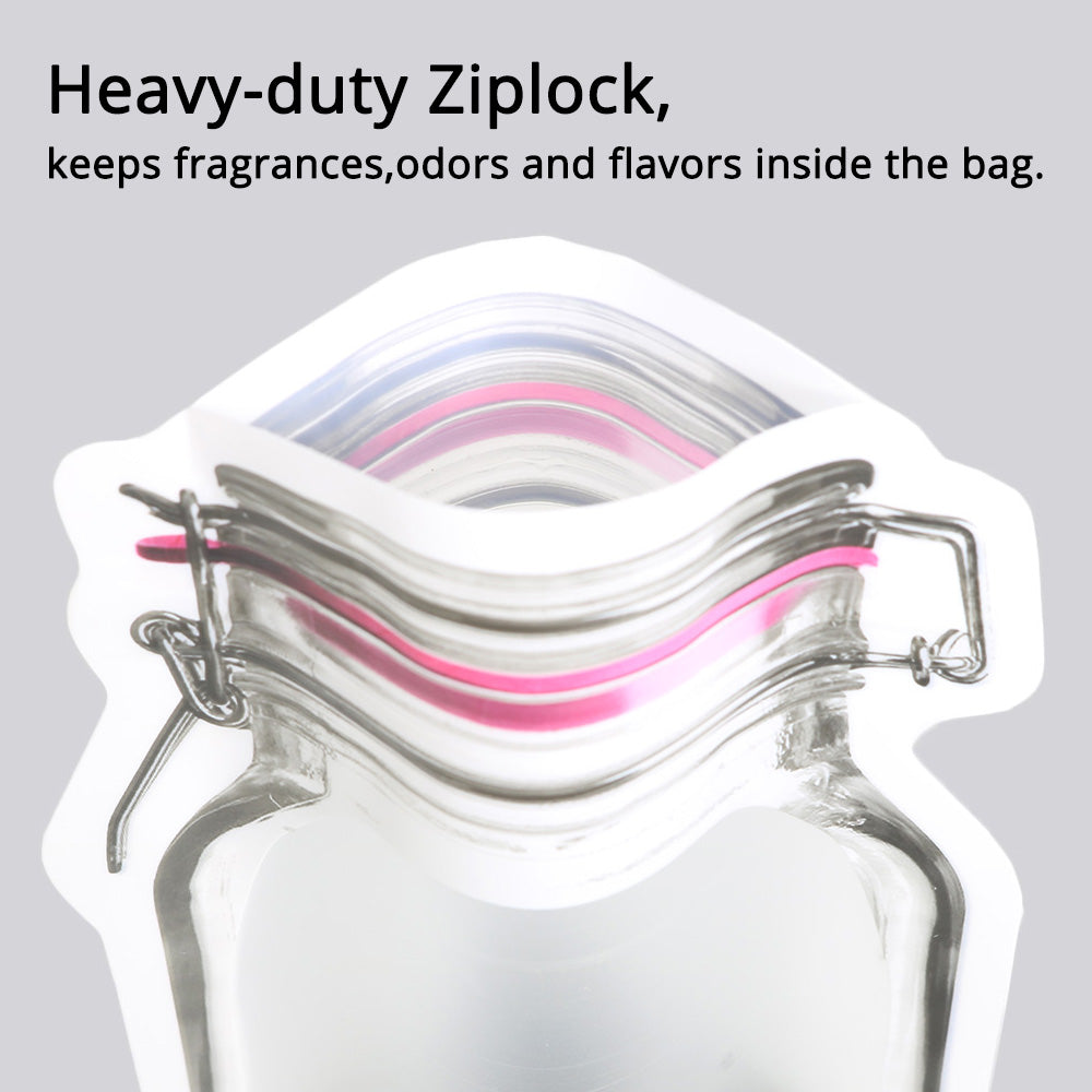 Custom Mason Jar Matte Red Zipper Bag Frosted Stand Up Eco Reclosable Food Storage Organizer Plastic Mylar Packaging Pouch