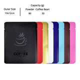 10x12cm Various Colors Heat Seal Aluminium Mylar Coffee Powder Package Storage Bag Open Top Tear Notch Pouch With Coffee Cup Design